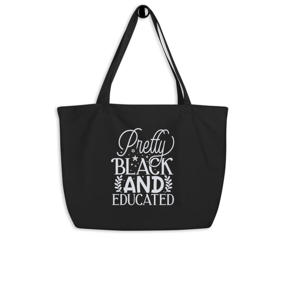 PRETTY AND BLACK Large organic tote bag