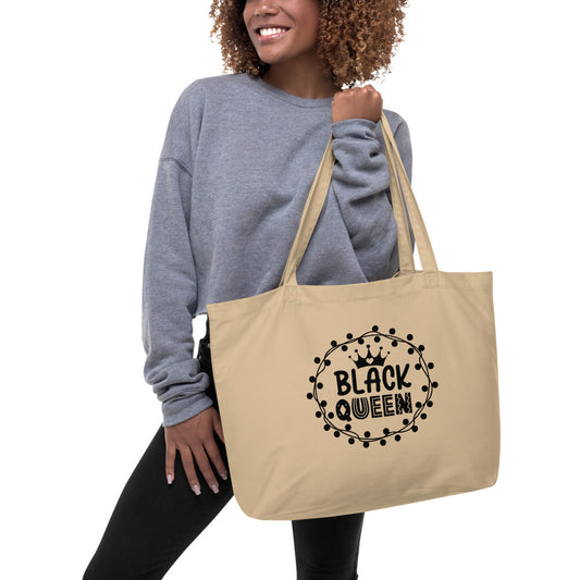 BLACK QUEEN Large organic tote bag