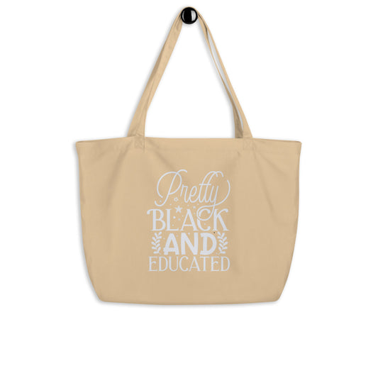 PRETTY AND BLACK Large organic tote bag