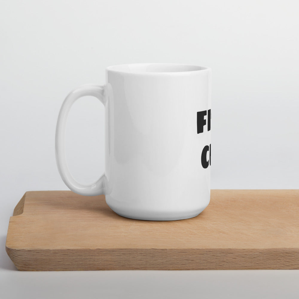 White glossy mug